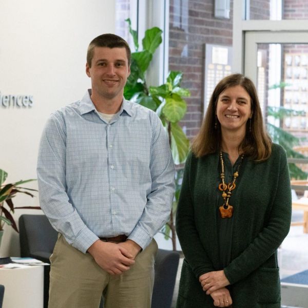 Alex Storm, left, coordinator of the forest technology associate degree program at Penn State Mont Alto, and Laura Leites, research professor of quantitative forest ecology and assistant dean for access and equity in the College of Agricultural Sciences, are working together to provide undergraduate research opportunities. Credit: Michael Houtz / Penn State. Creative Commons