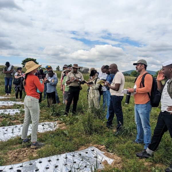 Early career researchers from 14 countries and five continents joined together to conduct research at the Dickinson College Farm in Carlisle. They were broken into four research groups based on the water-energy-food nexus paradigm: soil health, waste management, renewable fuels, and livestock and water quality. Credit: Contributed photo. All Rights Reserved.