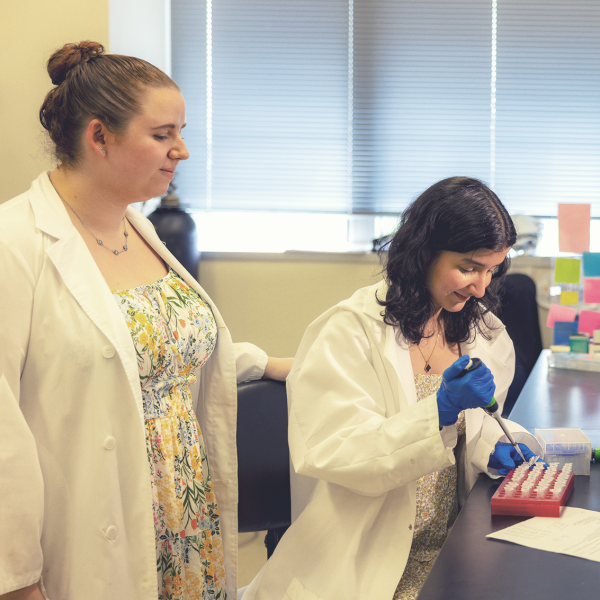 Brianna Hnath, left, is doctoral candidate in biomedical engineering at Penn State and co-author of the study. Credit: Courtesy of the Dokholyan lab / Penn State. Creative Commons