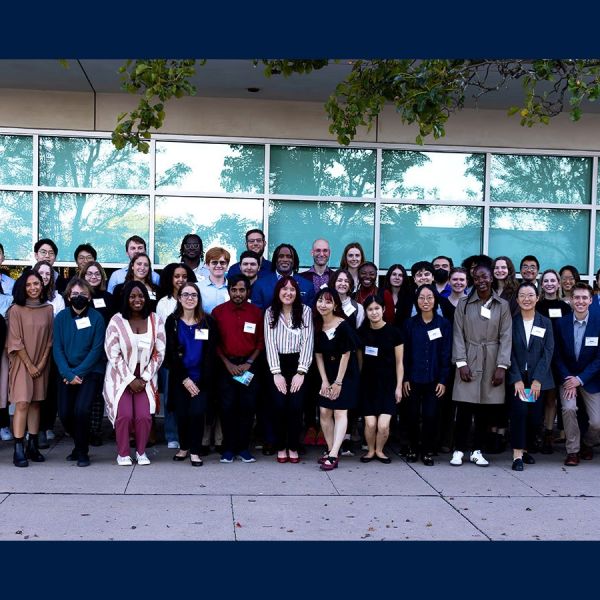 Levon Esters, vice provost for graduate education and dean of the Fox Graduate School, with the recipients of the 2024-25 University Graduate Fellowships and Distinguished Graduate Fellowships. Credit: The Fox Graduate School at Penn State. All Rights Reserved.